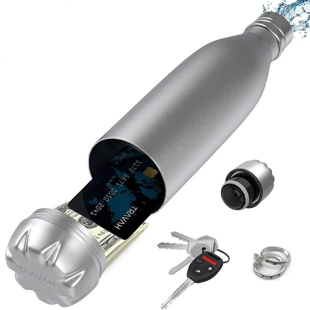 IPRee 750ml Water Bottle with Compartment Portable Water Bottle Pill Organizer Can Safe Hiding Spot for Money Bonus Key Ring Box (image for) IPRee 750ml Water Bottle with Compartment Portable Water Bottle Pill Organizer Can Safe Hiding Spot for Money Bonus Key Ring Box